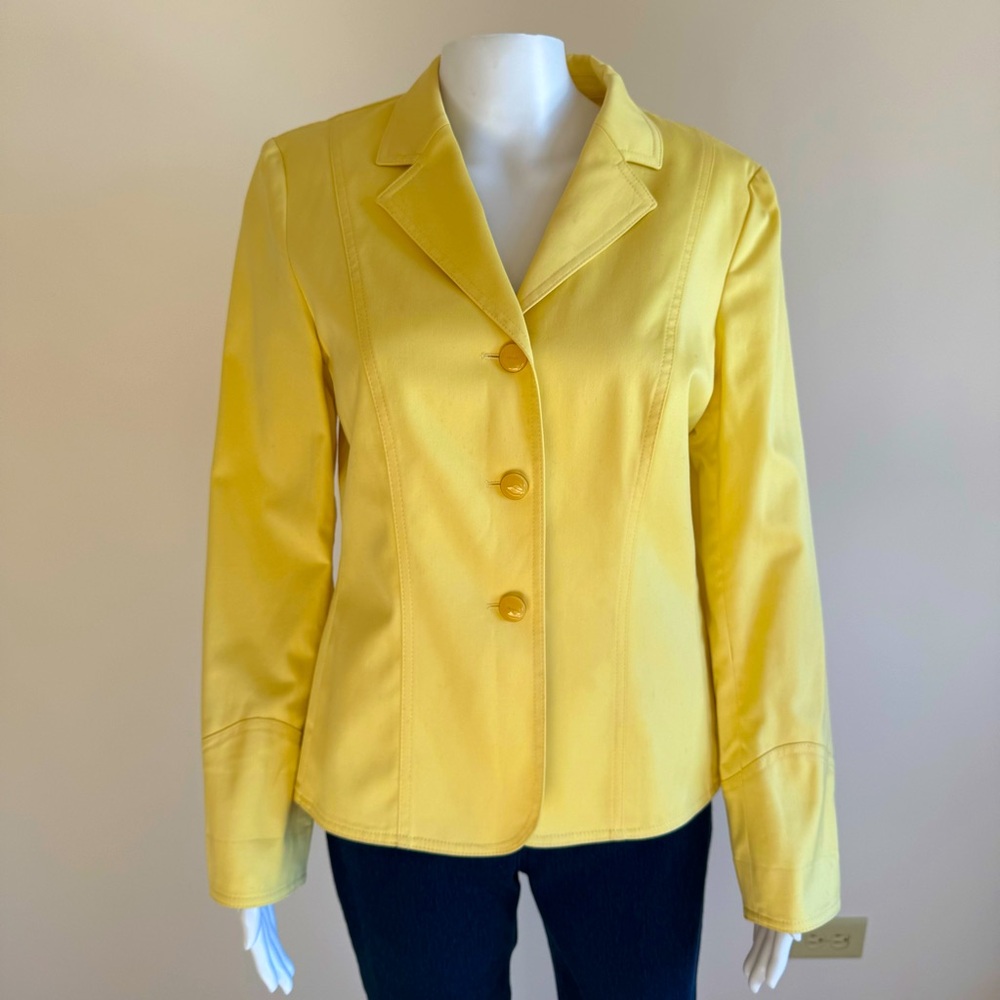 Escada Butter Yellow Cotton Blazer Jacket 38